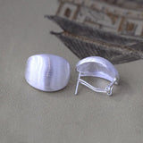 Sterling Silver Brushed Ear Clips Jewelry 925