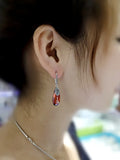 925 Silver Garnet Water Drop Earrings Vintage Style