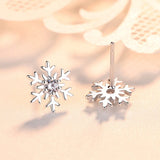 925 Sterling Silver Snowflake Earrings for Women Fashionable Jewelry