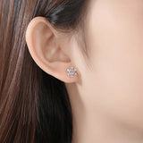 925 Sterling Silver Snowflake Earrings for Women Fashionable Jewelry