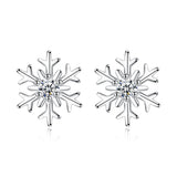 925 Sterling Silver Snowflake Earrings for Women Fashionable Jewelry