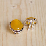 S925 Thai Silver Yellow Agate Earrings for Women