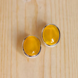 S925 Thai Silver Yellow Agate Earrings for Women