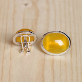 S925 Thai Silver Yellow Agate Earrings for Women