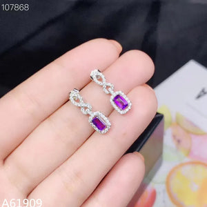 925 Silver Amethyst Gemstone Earrings