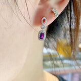 925 Silver Amethyst Gemstone Earrings