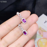 925 Silver Amethyst Gemstone Earrings