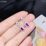 925 Silver Amethyst Gemstone Earrings