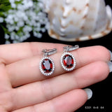 925 Silver Natural Garnet Earrings for Women
