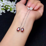 925 Silver Garnet Earrings for Women