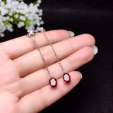 925 Silver Garnet Earrings for Women