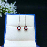 925 Silver Garnet Earrings for Women