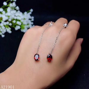 925 Silver Garnet Earrings for Women
