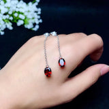 925 Silver Garnet Earrings for Women
