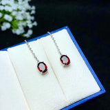 925 Silver Garnet Earrings for Women