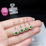 925 Silver Natural Diopside Earrings