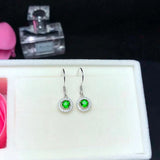 925 Silver Natural Diopside Earrings
