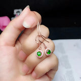 925 Silver Natural Diopside Earrings