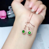 925 Silver Natural Diopside Earrings