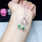 925 Silver Natural Diopside Earrings