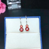 925 Silver Garnet Earrings Women