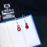925 Silver Garnet Earrings Women