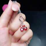 925 Silver Garnet Earrings Women