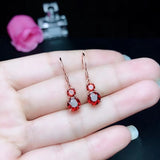 925 Silver Garnet Earrings Women