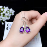 925 Sterling Silver Amethyst Gemstone Earrings