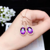 925 Sterling Silver Amethyst Gemstone Earrings