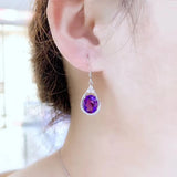 925 Sterling Silver Amethyst Gemstone Earrings