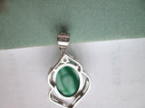 925 Sterling Silver Green Chalcedony Inlaid Boutique Jewelry