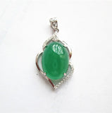 925 Sterling Silver Green Chalcedony Inlaid Boutique Jewelry