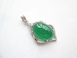 925 Sterling Silver Green Chalcedony Inlaid Boutique Jewelry