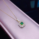 925 Silver Diopside Necklace Pendant for Women