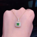 925 Silver Diopside Necklace Pendant for Women