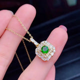 925 Silver Diopside Necklace Pendant for Women