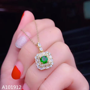 925 Silver Diopside Necklace Pendant for Women