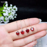 925 Sterling Silver Natural Garnet Gemstone Earrings Ear Line
