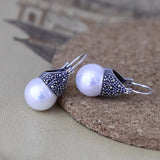 925 Sterling Silver Pearl Inlay Women's Earring