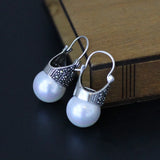 925 Sterling Silver Pearl Inlay Women's Earring