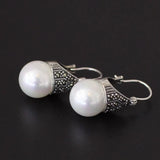 925 Sterling Silver Pearl Inlay Women's Earring
