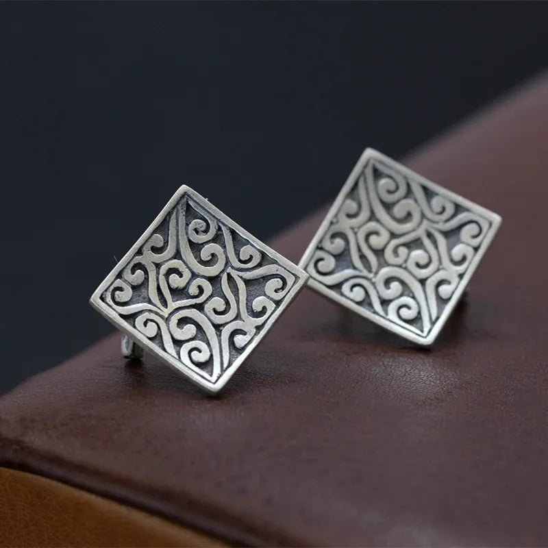 Vintage Lady Cloud Ear Buckle S990 Sterling Silver Jewelry