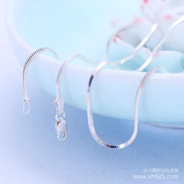 Thai Silver Snake Bone Chain Necklace 1.2mm (46-51cm)
