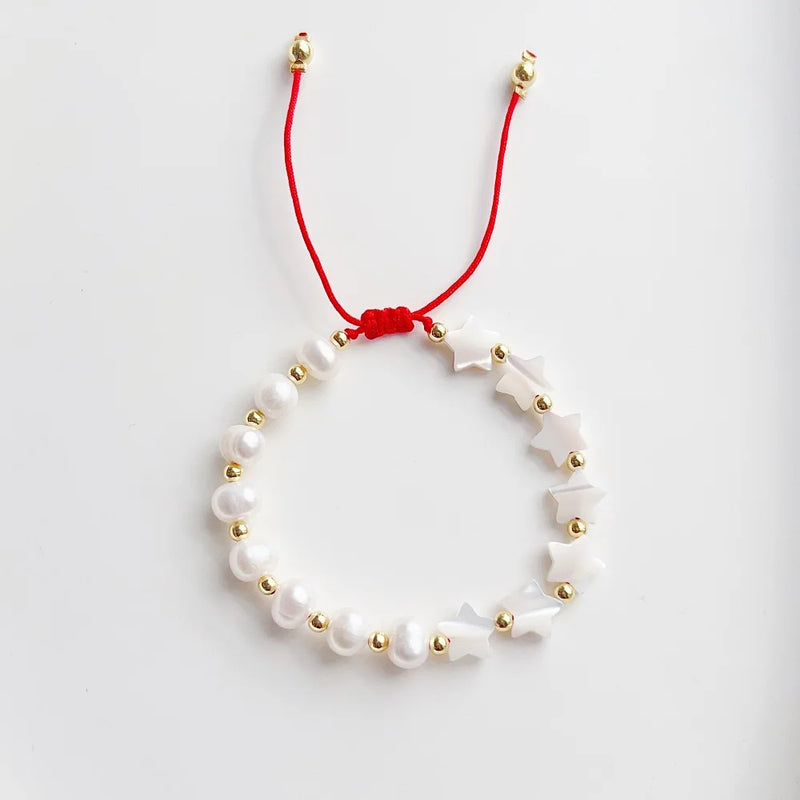 KKBEAD Shell Star Bracelet Freshwater Pearl Bracelet for Women