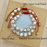 KKBEAD Shell Star Bracelet Freshwater Pearl Bracelet for Women