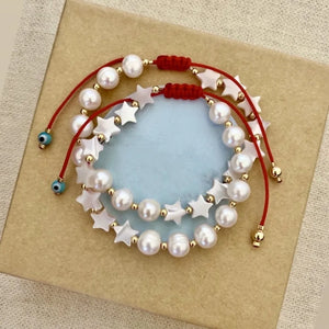 KKBEAD Shell Star Bracelet Freshwater Pearl Bracelet for Women