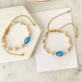 KKBEAD Evil Eye Bracelet 18K Beads Pearl Pulseras Femme Jewelry