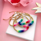 Boho Summer Bracelet for Women Girl Gift Rainbow Plated Jewellery