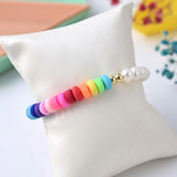 Colorful Boho Bracelets for Women Polymer Clay Beaded Friendship Gift